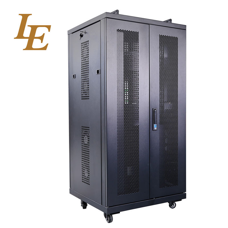 19 Inch Secure Server Rack Cabinet , Doors Type Data Network Cabinet