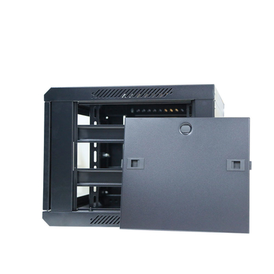 19'' Room Network Server Rack Enclosure Black Wall Mount SPCC Steel 100kg Load 4U-18U