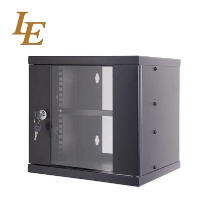 4U 12U Small Cabinet With Glass Doors 10 Inch Wall Mount Rack With Cantilever Shelf Home Network Cabinet