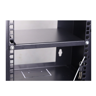 4U 12U Small Cabinet With Glass Doors 10 Inch Wall Mount Rack With Cantilever Shelf Home Network Cabinet