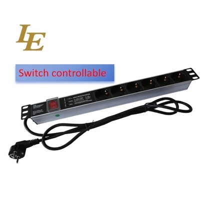 Aluminium Alloy Material 1U 19 Inch Black PDU For Germany Market