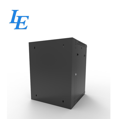 6U 9U 12U 15U 18U RAL9004 Black Swing Out Double Section Wall Mount Cabinet Server Rack Enclosure 600 Mm Glass Door