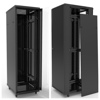 Server Data Rack Network Floor Standing Glass Front Door With 05J Frame And Door Strip