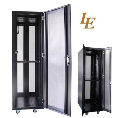 SPCC Cold Rolled Steel Material 45U 800mm Depth Network Cabinet With Double Open Door