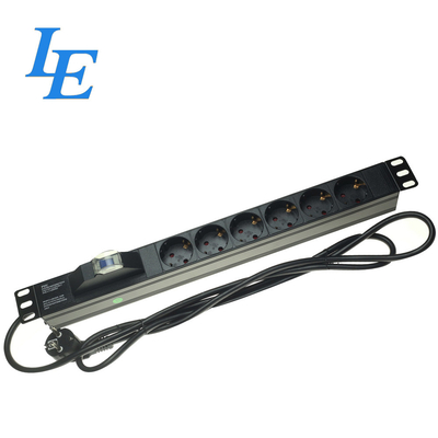 Germany Type 10 Inch 19 Inch Server Rack Pdu Overload Surge Protection Black