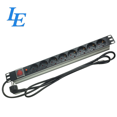 Germany Type 10 Inch 19 Inch Server Rack Pdu Overload Surge Protection Black