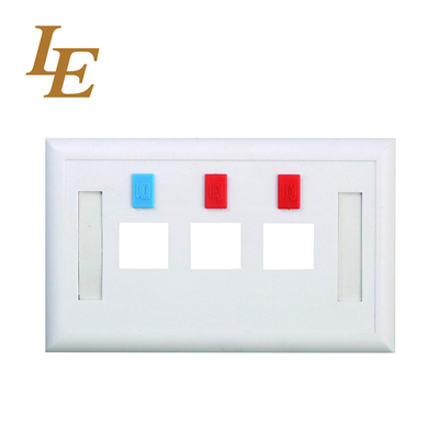 3 Port Keystone Jack Network Faceplate Socket Cat6 UTP RJ45 With Patch Panel And Network Cable Connector