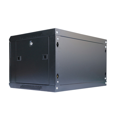 6U Wall Mount Network Cabinet With Tempered Glass Door For Easy Access