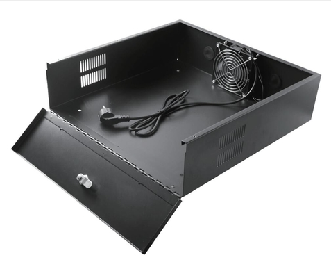 18"x18"x5" Metal DVR Lockbox with Cooling Fan for DVRs and NVRs MDVR Steel Box IP20 RAL7035 Grey RAL9004 RAL9005 Black Metal Enclosure