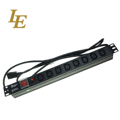 19 Inch Aluminum Black IEC Type 6 Ways 8 Outlets C13 C14 Power Distribution Unit 16Amp/32Amp With Commando Plug Available IEC320 Smart Socket PDU