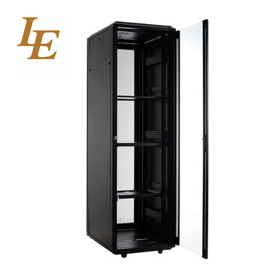 Aluminum Frame 42U 47U Server Rack Cabinet 19 Inch Standard Tempered Glass Front Door Perforated Rear Door Adjustable Feet