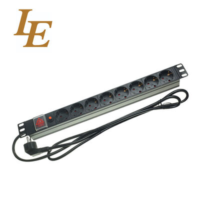 LE GER 1U Remote Management Aluminium Alloy Rack PDU Smart Power Distribution Unit 220V Digital Display with 6 Sockets 16A
