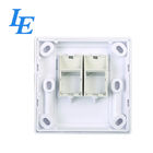 White Rj45 Face Plate Wall Sockets , Data Point Faceplate PC Material