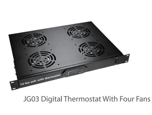 Industrial 19 Inch 1U Digital Thermostat Fan Unit Rack Mount Fan Unit with Switch for Server Rack Temperature Control