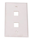 White Rj45 Face Plate Wall Sockets , Data Point Faceplate PC Material