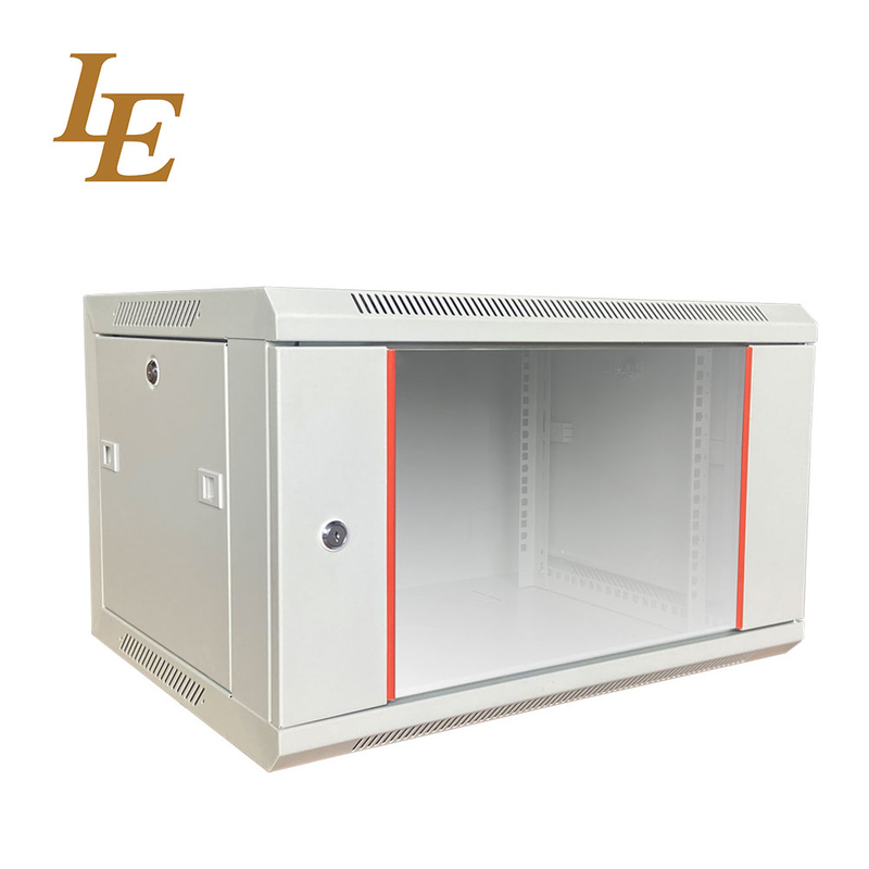 19 Inch 4U 6U 9U 12U 600mm Width RAL7035 Grey RAL9004 Black Single Section IT Network Cabinet Wall Mounted Rack Network Solutions with Decorative Strips