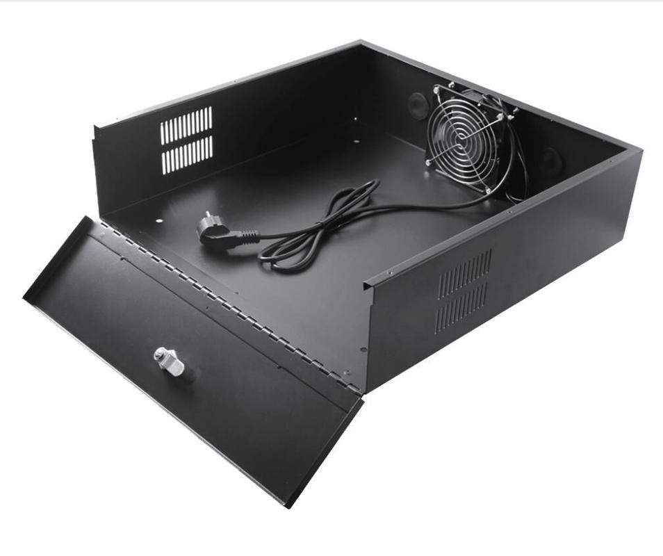18" X 18" X 5" DVR/PC Security Lock Box Assembling Bracket, Exhaust Fan, Great Electonics Lock Box For Stores, Gyms, Classrooms, And Any Public Place, Metal Steel Box For DVRs And NVRs MDVR Steel Box 
