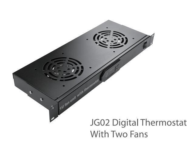 Industrial 19 Inch 1U Digital Thermostat Fan Unit Rack Mount Fan Unit with Switch for Server Rack Temperature Control