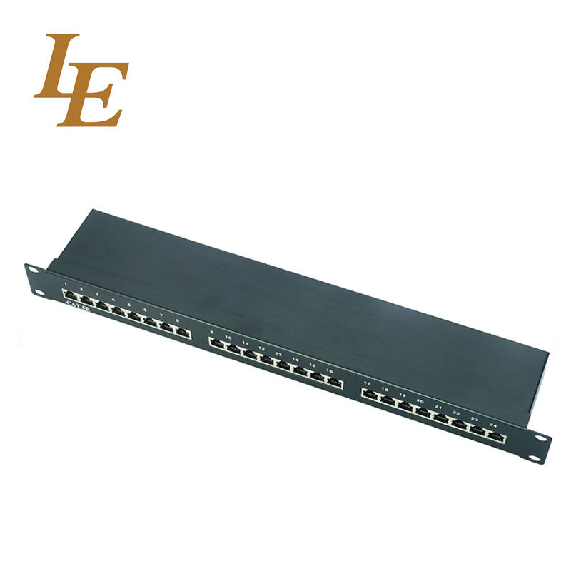 Fiber Networking CAt5E 24 Way UTP FTP Patch Panel SPCC Plastic Rack 19 Inch Superior Performance