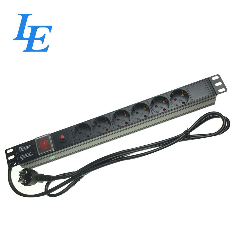 Germany Type 10 Inch 19 Inch Server Rack Pdu Overload Surge Protection Black