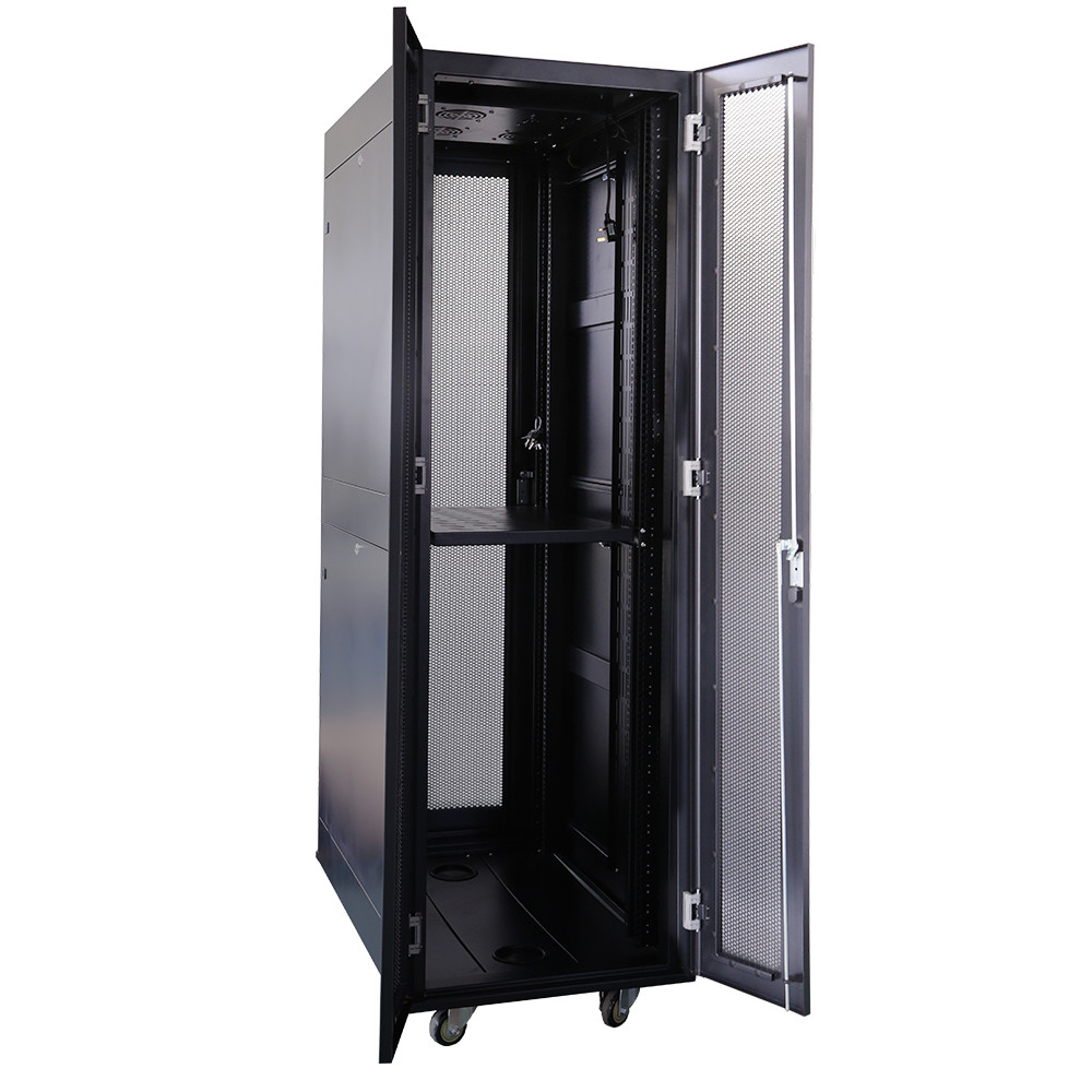 SPCC Black 42U Enclosed Server Rack Cabinet Floor Standing Rack 2 ...
