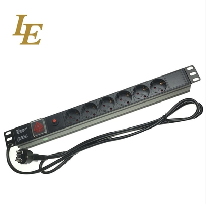 19 Inch Aluminum Black 6ways 8outlets Europe Germany Type Power Distribution Unit IT Network Cabinet Smart Socket PDU