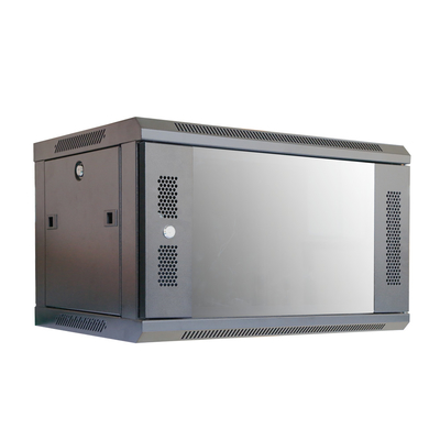 6U Wall Mount Network Cabinet With Tempered Glass Door For Easy Access