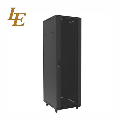 Server Rack Cabinet 42U Tempered Glass Front Door Solid Metal Rear Door with Cable Management Adjustable Feet and Castors