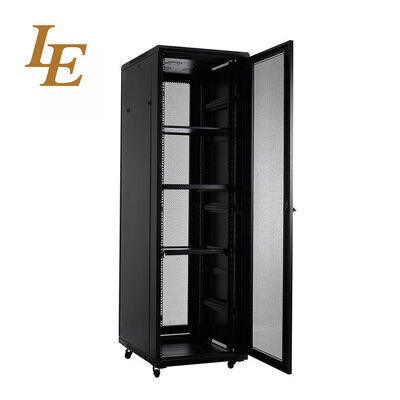 LE 42U 19 Inch Server Rack Cabinet Network Data Center Rack SPCC Cold Rolled Steel Tempered Glass Door IEC297-2 IP20