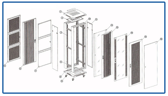 Server Rack Loading Cooling Data Center Floor Mount Server Rack Static Loading 800kg Width ...