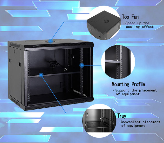 Enclosed Rack Mount Good Quality 19 Inch 9U Wall Mount Rack Enclosure Server Cabinet With ...
