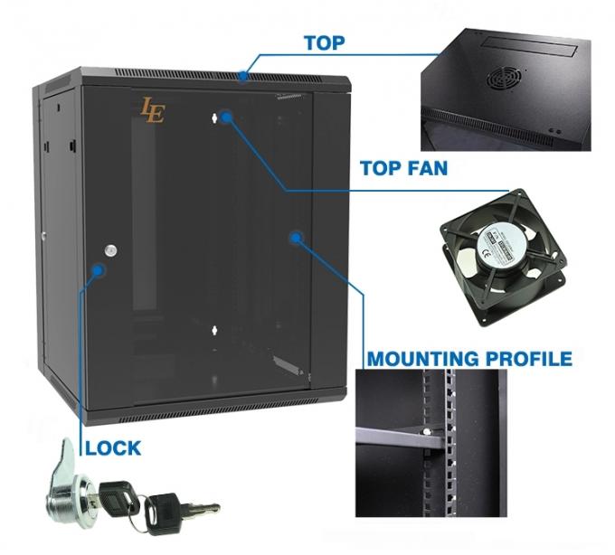 19'' Double Section Wall Mount 6U Server Rack Cabinet For Network