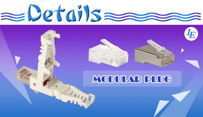 FTP 8P8C Copper Ethernet RJ45 Connector Cat5e Cat6 Cat6A 3U Modular Plug